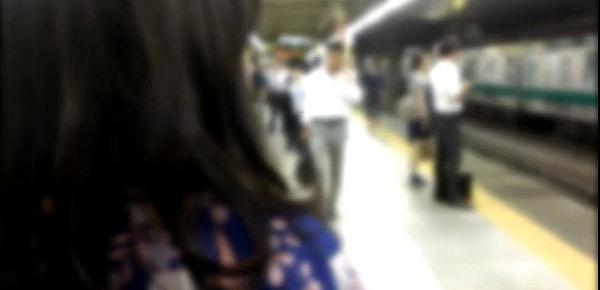  Real groping in Japanese train Summer special with Yukata